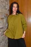 Paloma Tela Peter Pan Blouse Mucky Olive